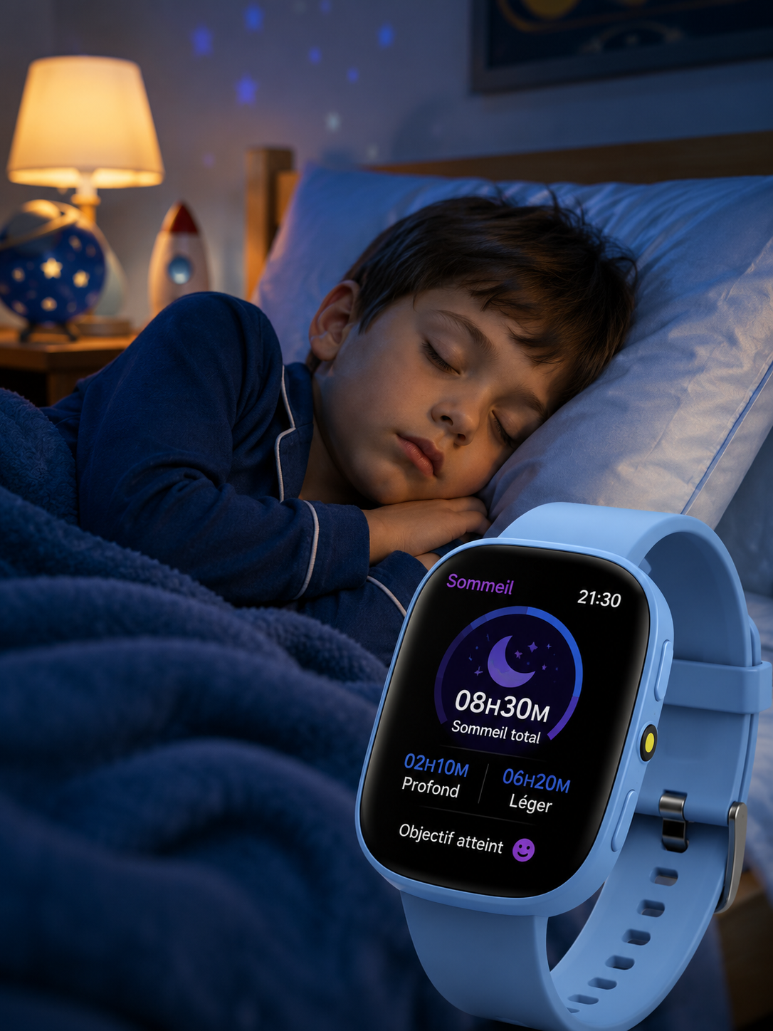 Moon Dream PlayWatch — Montre Enfant 22 Jeux, Caméra HD & Suivi Sommeil