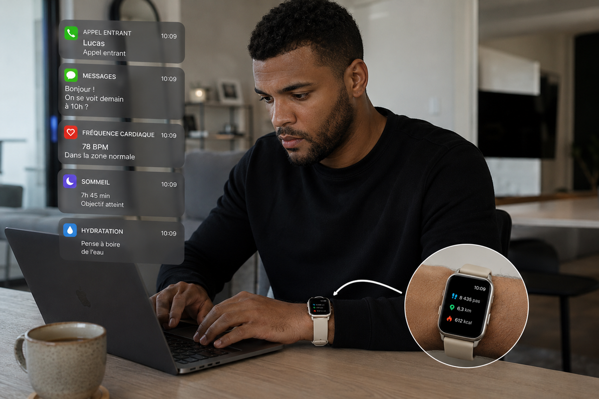 Moon Dream – Montre Connectée Femme & Homme | Écran HD, 100+ Sports, Suivi Santé 24h
