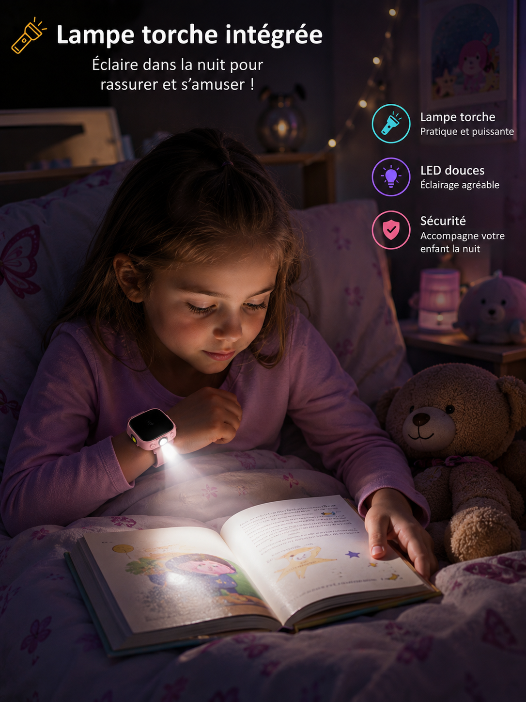 Moon Dream PlayWatch — Montre Enfant 22 Jeux, Caméra HD & Suivi Sommeil