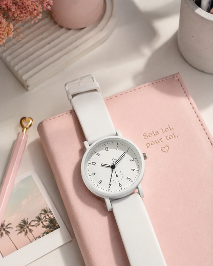Moon Dream StyleWatch — Montre “ Adolescente ”Fashion Minimaliste Quartz Silicone