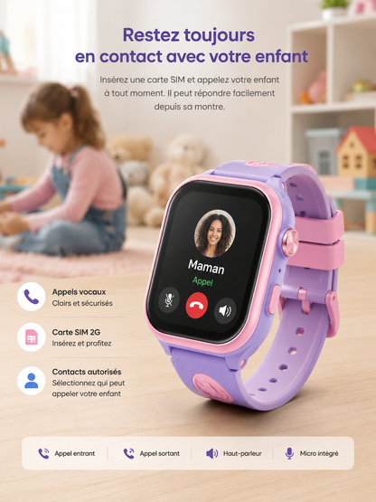 Moon Dream – Montre Connectée Enfant 4G | Grand Écran 2” IPS, GPS, Appel Vidéo & IP67