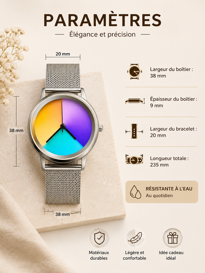 Moon Dream – Montre Femme Quartz Cadran Coloré | Acier Ultra-Fin, Style Casual Chic