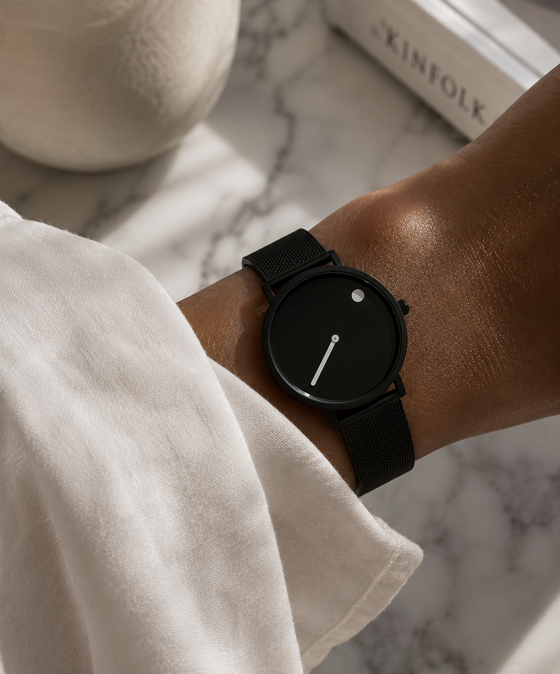 Montre Minimaliste Cadran Dot – Bracelet Acier Mixte | Moon Dream