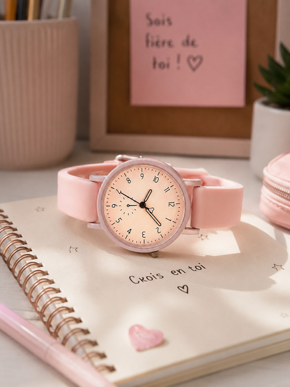 Moon Dream StyleWatch — Montre “ Adolescente ”Fashion Minimaliste Quartz Silicone