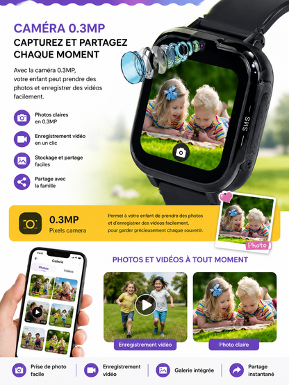 Moon Dream – Montre Connectée Enfant 4G | Batterie 700 mAh, GPS, Appel Vidéo & 7 Jeux Offerts