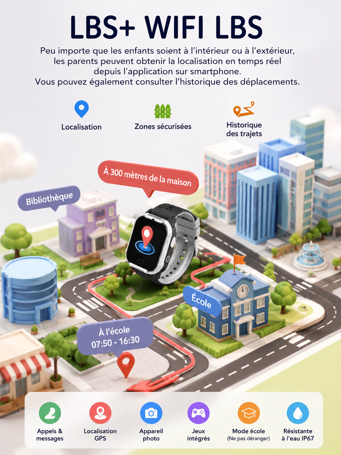 Moon Dream – Montre Connectée Enfant 4G | Fréquence Cardiaque, SpO2, GPS & Appel Vidéo CT24
