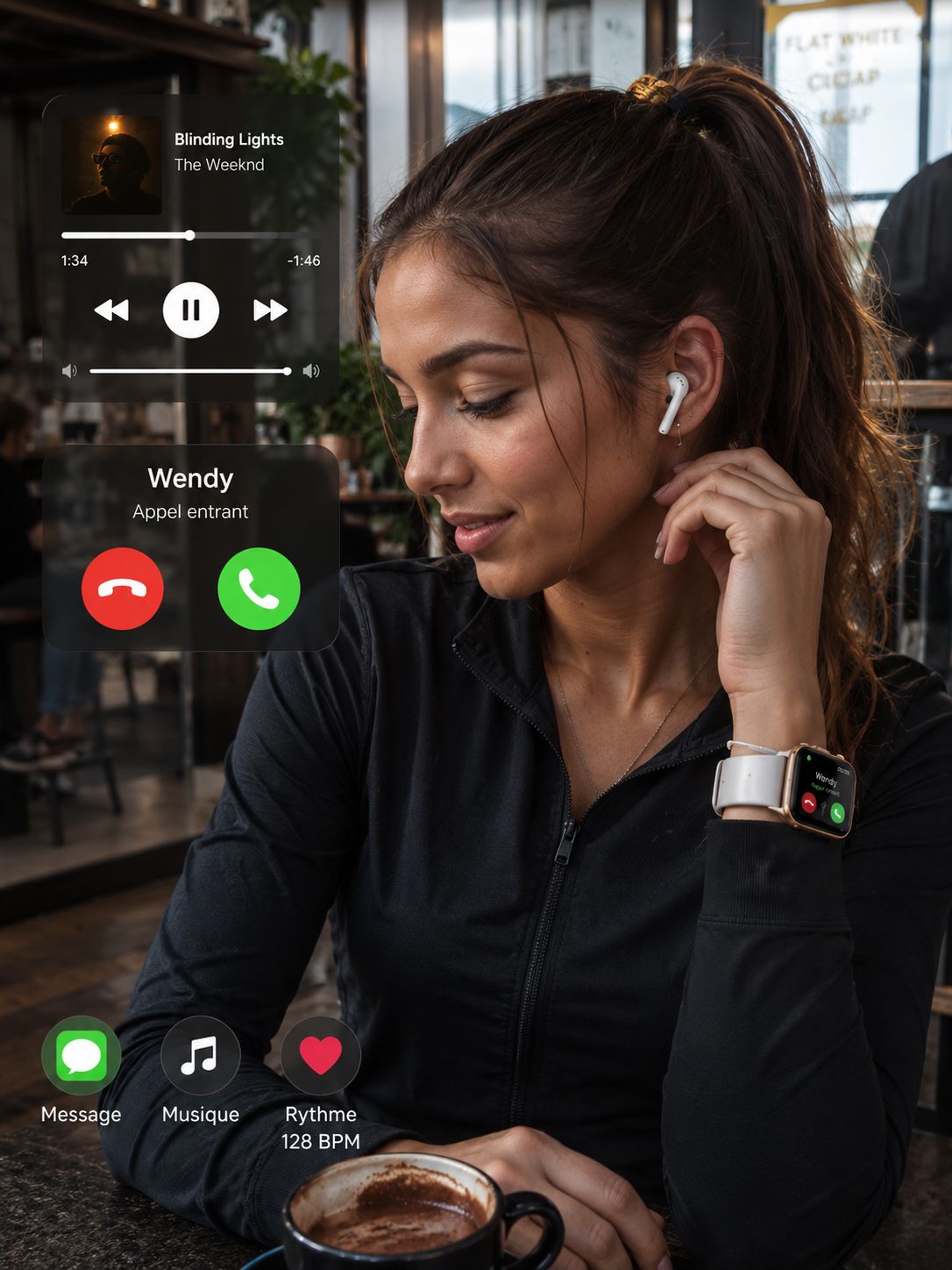 Moon Dream – Montre Connectée Sport | Écran Tactile 1,83", Assistant Vocal, Multi-Sports, Météo