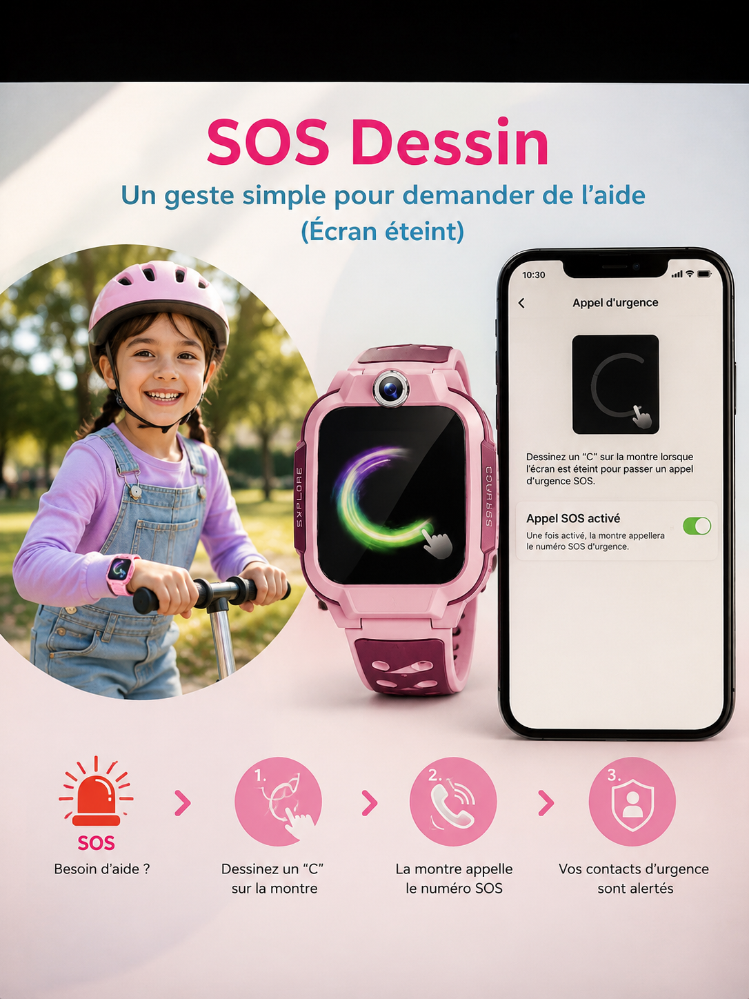 Moon Dream – Montre Connectée Enfant Premium | imoo Z3 GPS 4G, Écran OLED HD & Étanche 20m