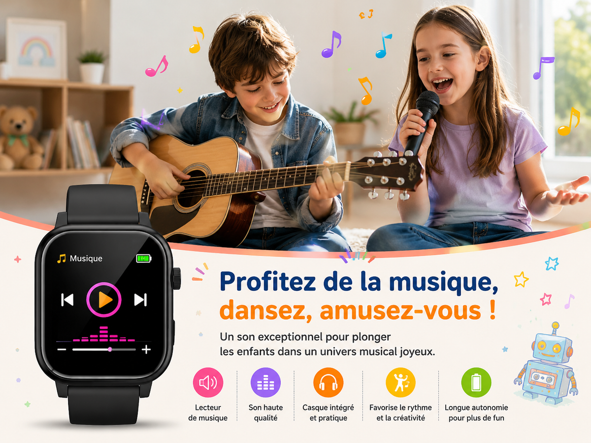 Moon Dream – Montre Connectée Enfant 5-12 Ans | 26 Jeux, Appareil Photo & MP3