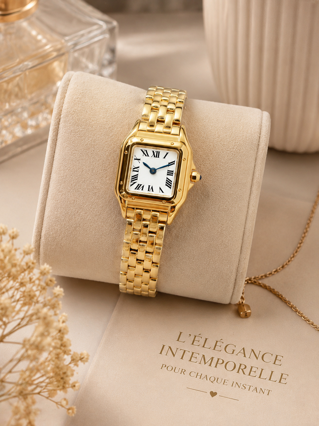 Moon Dream – Montre Femme Mini Luxe | Acier Inoxydable Doré, Mouvement Automatique