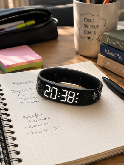 Moon Dream – Bracelet Alarme Vibrant Enfant & Ado | Réveil Silicone, Suivi Sommeil, 9 Coloris