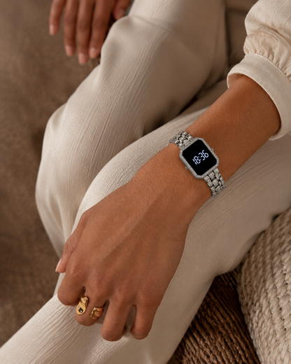 Moon Dream – Montre Digitale Femme Strass | Écran Tactile LED Bracelet Acier