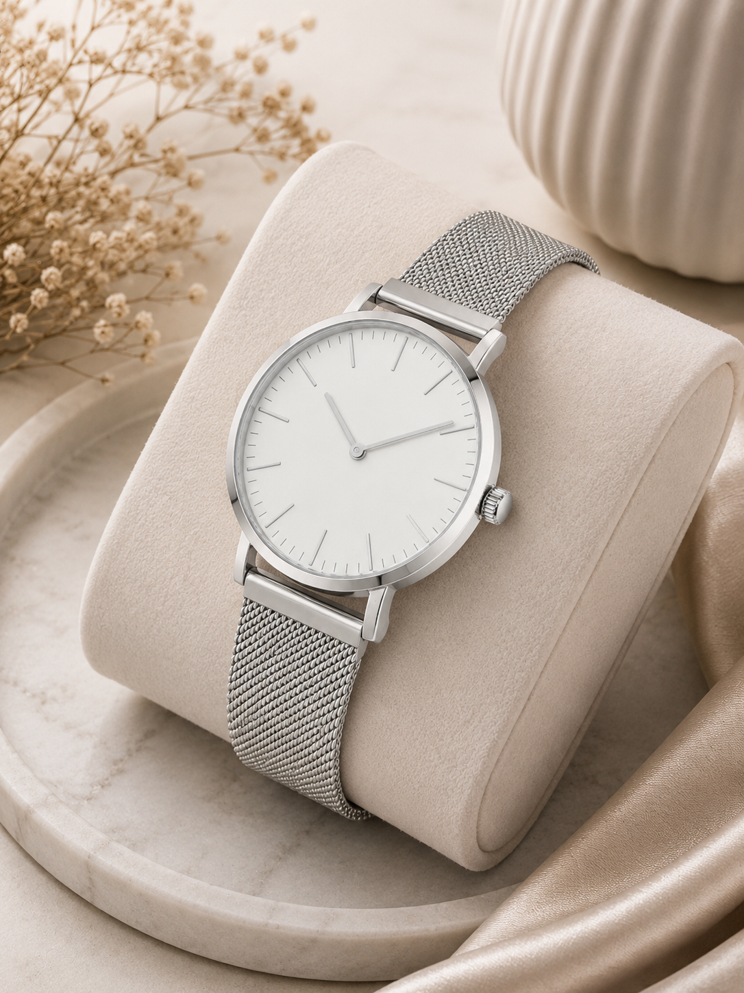 Moon Dream | Montre Ultra-Fine Femme — Bracelet Maille Léopard Quartz Minimaliste Luxe
