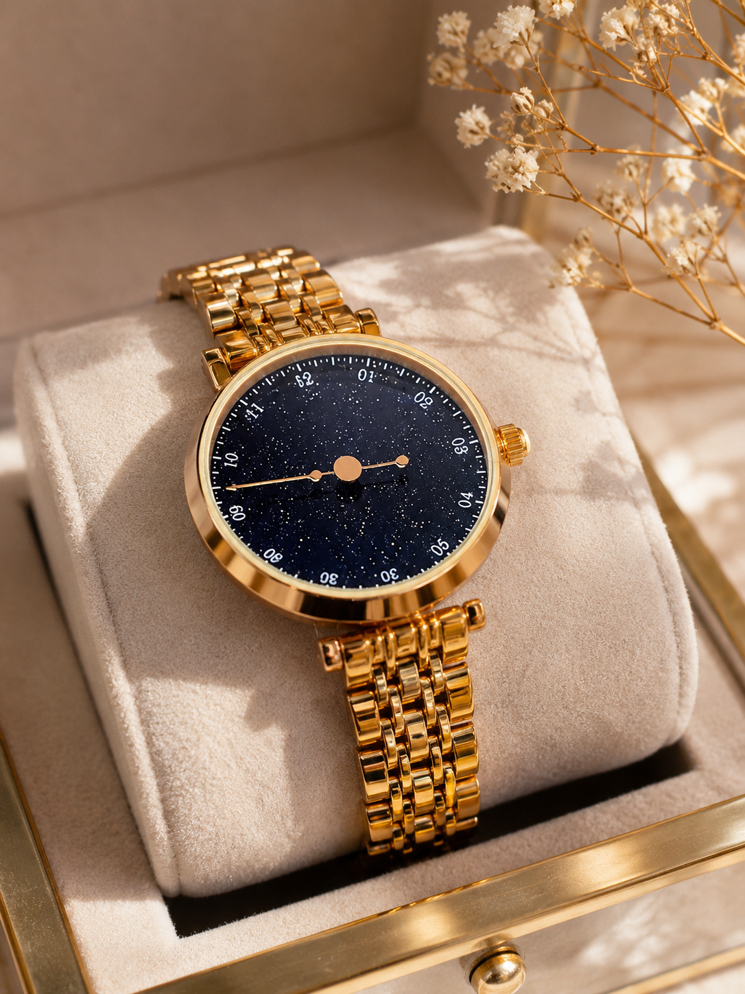 Moon Dream – Montre Femme Cadran Ciel Étoilé | Quartz Japonais, Bracelet Acier Luxe