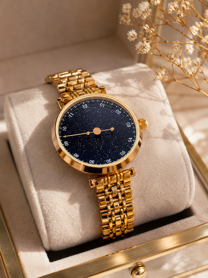 Moon Dream – Montre Femme Cadran Ciel Étoilé | Quartz Japonais, Bracelet Acier Luxe