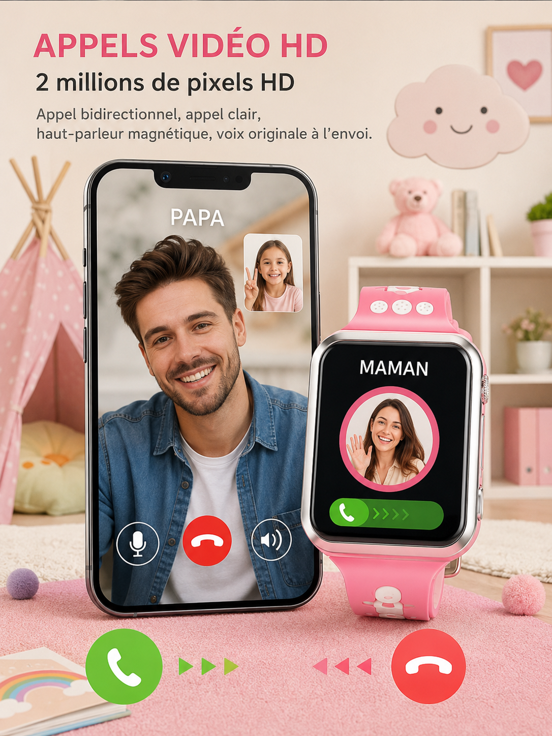 Moon Dream Smartwatch 4G GPS – Montre Connectée Étudiante & Enfant