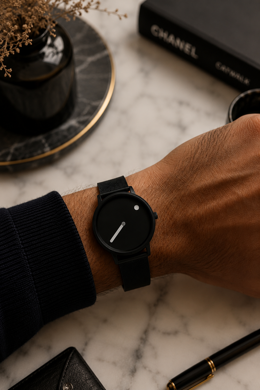 Montre Minimaliste Cadran Dot – Bracelet Acier Mixte | Moon Dream