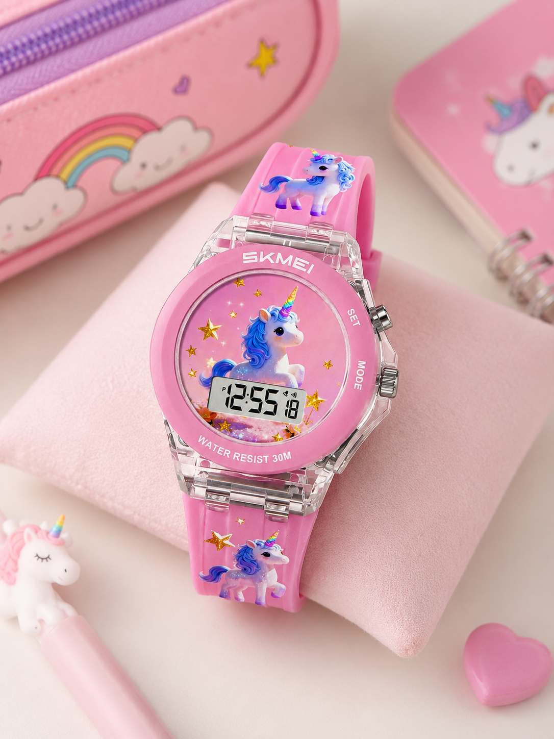 Moon Dream | Montre Digitale Enfant SKMEI 2646 — Cartoon Waterproof 30M Alarme LED Fille & Garçon