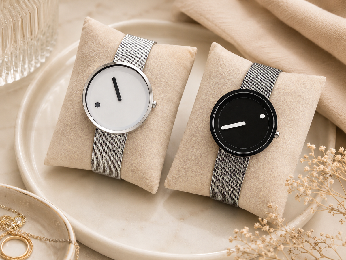 Montre Minimaliste Cadran Dot – Bracelet Acier Mixte | Moon Dream