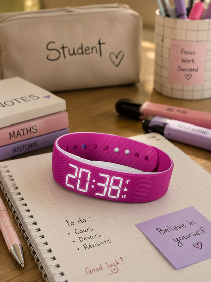Moon Dream – Bracelet Alarme Vibrant Enfant & Ado | Réveil Silicone, Suivi Sommeil, 9 Coloris