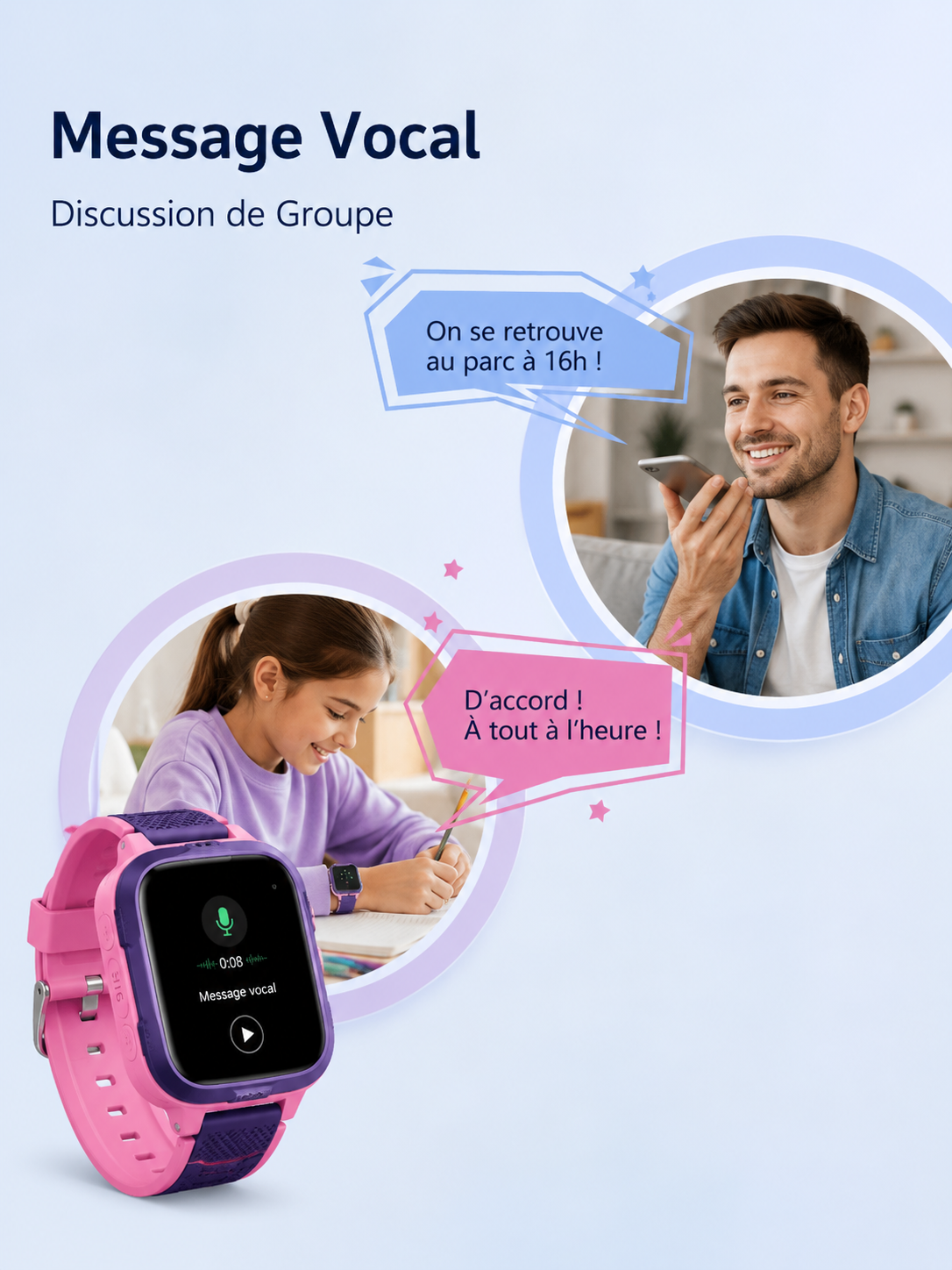 Moon Dream Kids Watch LT21 — Montre Connectée 4G Enfant | GPS | Appel Vidéo | SOS | IP67