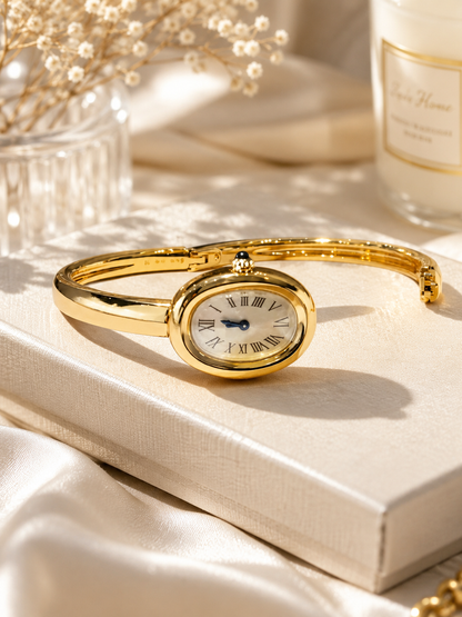 Moon Dream – Montre Femme Mini Luxe Or | Automatique, Verre Saphir, Chiffres Romains