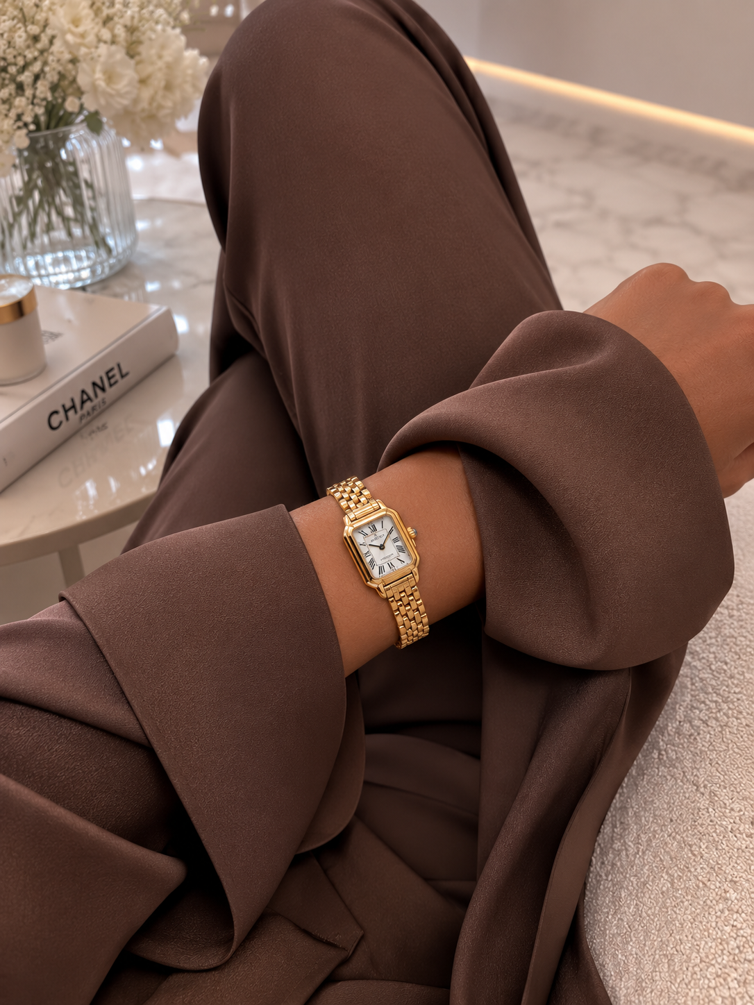 Moon Dream – Montre Femme Mini Luxe | Acier Inoxydable Doré, Mouvement Automatique