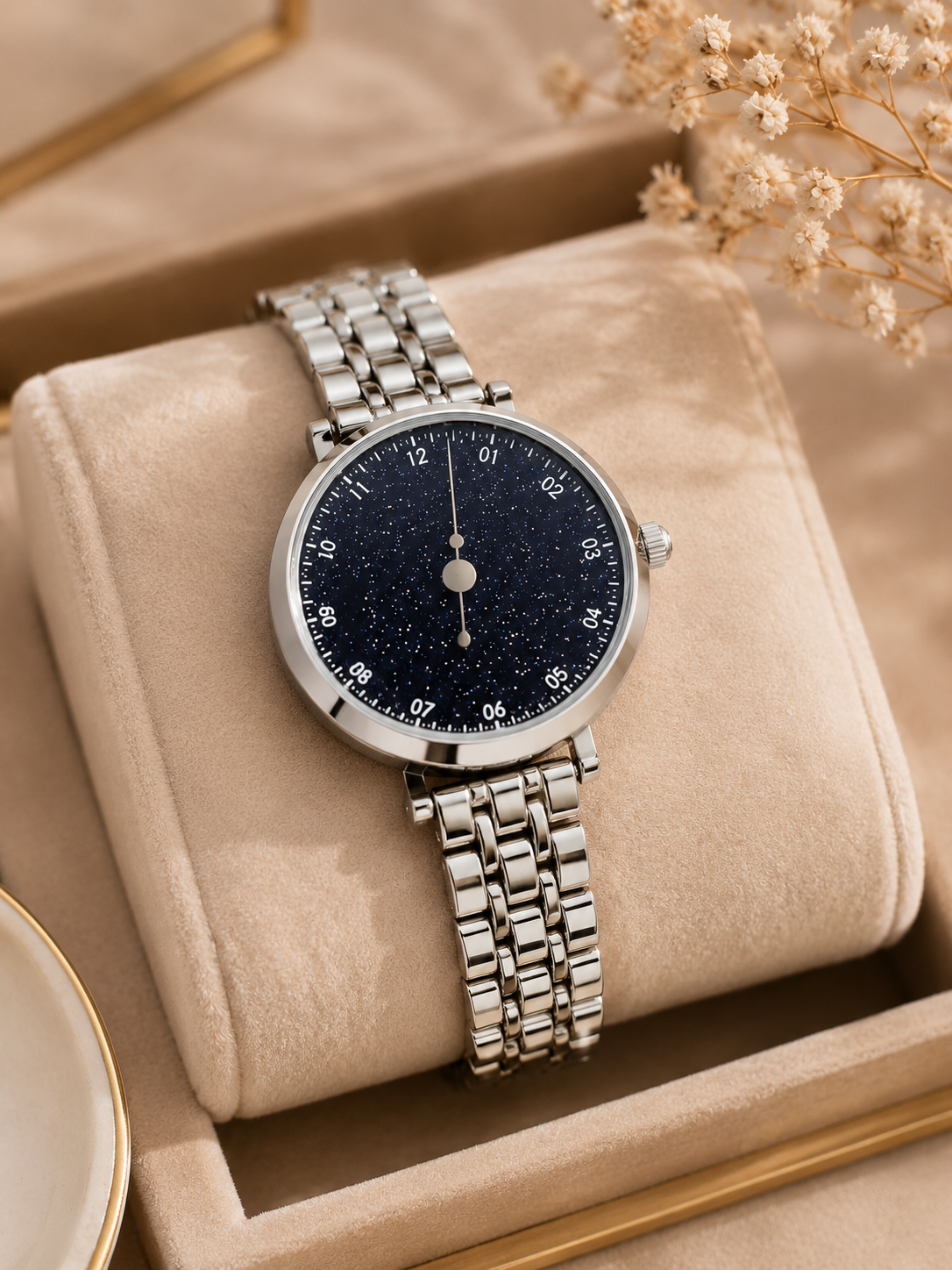 Moon Dream – Montre Femme Cadran Ciel Étoilé | Quartz Japonais, Bracelet Acier Luxe
