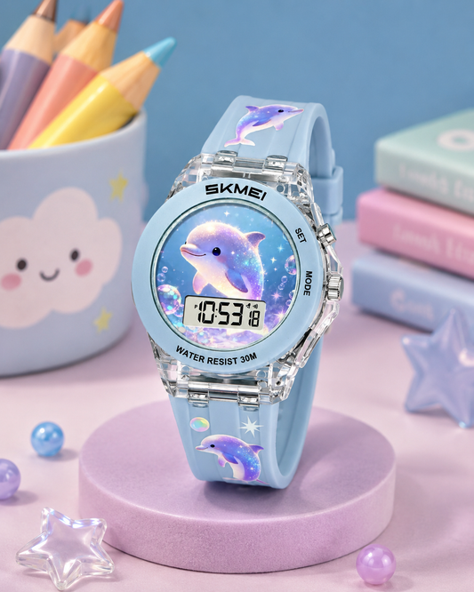 Moon Dream | Montre Digitale Enfant SKMEI 2646 — Cartoon Waterproof 30M Alarme LED Fille & Garçon
