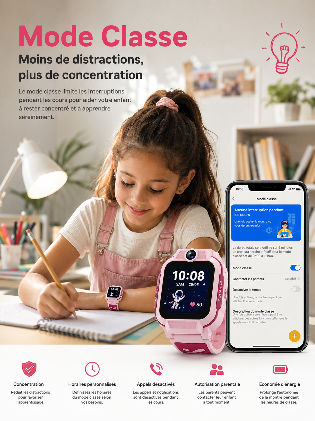 Moon Dream – Montre Connectée Enfant Premium | imoo Z3 GPS 4G, Écran OLED HD & Étanche 20m