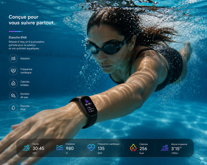 Moon Dream – Bracelet Connecté Santé ECG+PPG | Fréquence Cardiaque, Tension & SpO2