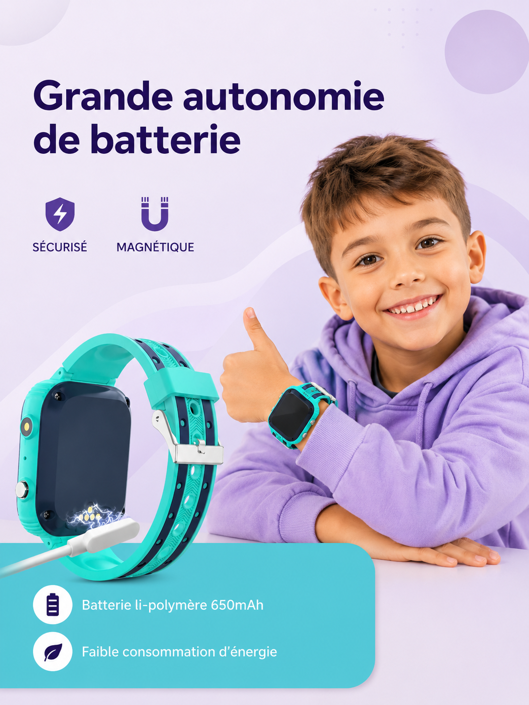 Moon Dream Kids Watch LT21 — Montre Connectée 4G Enfant | GPS | Appel Vidéo | SOS | IP67