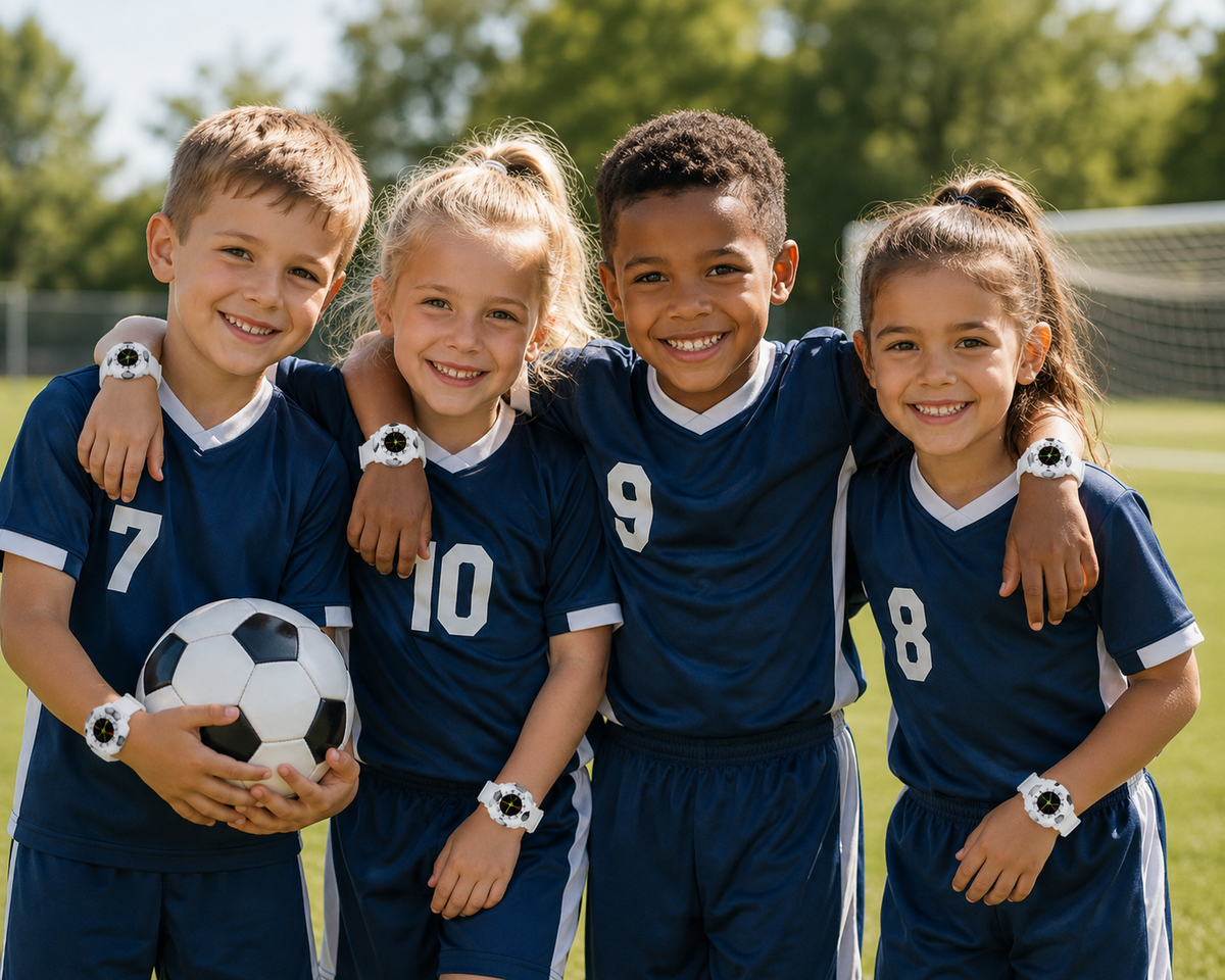 Moon Dream – Montre Enfant Football | Quartz, Cadran Cartoon, Noir ou Blanc