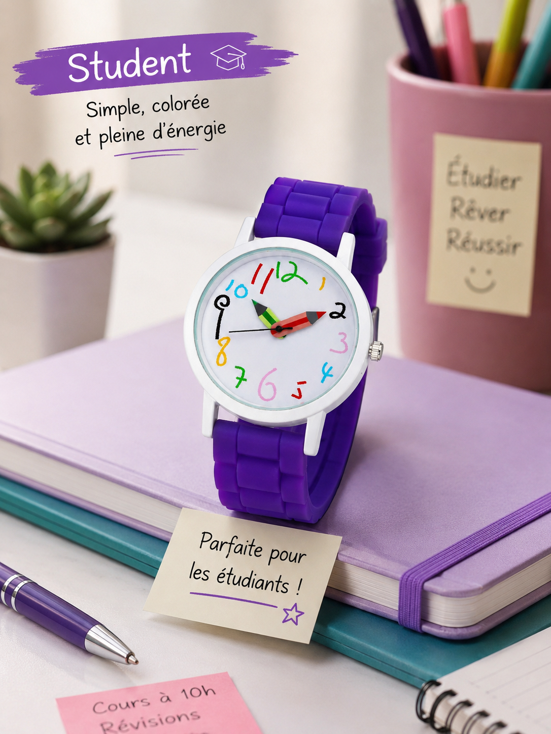 Moon Dream – Montre Enfant & Femme Silicone Jelly | Quartz, 9 Coloris, Style Casual