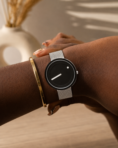 Montre Minimaliste Cadran Dot – Bracelet Acier Mixte | Moon Dream