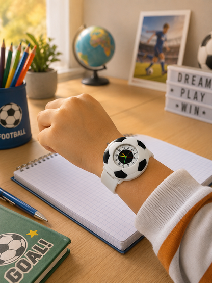 Moon Dream – Montre Enfant Football | Quartz, Cadran Cartoon, Noir ou Blanc