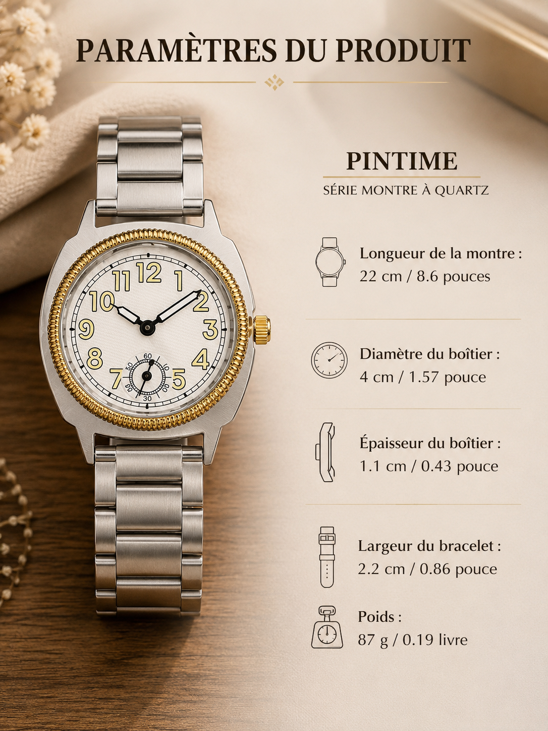 Moon Dream – Montre Femme Quartz Minimaliste | Bracelet Acier, Style Niche & Raffiné
