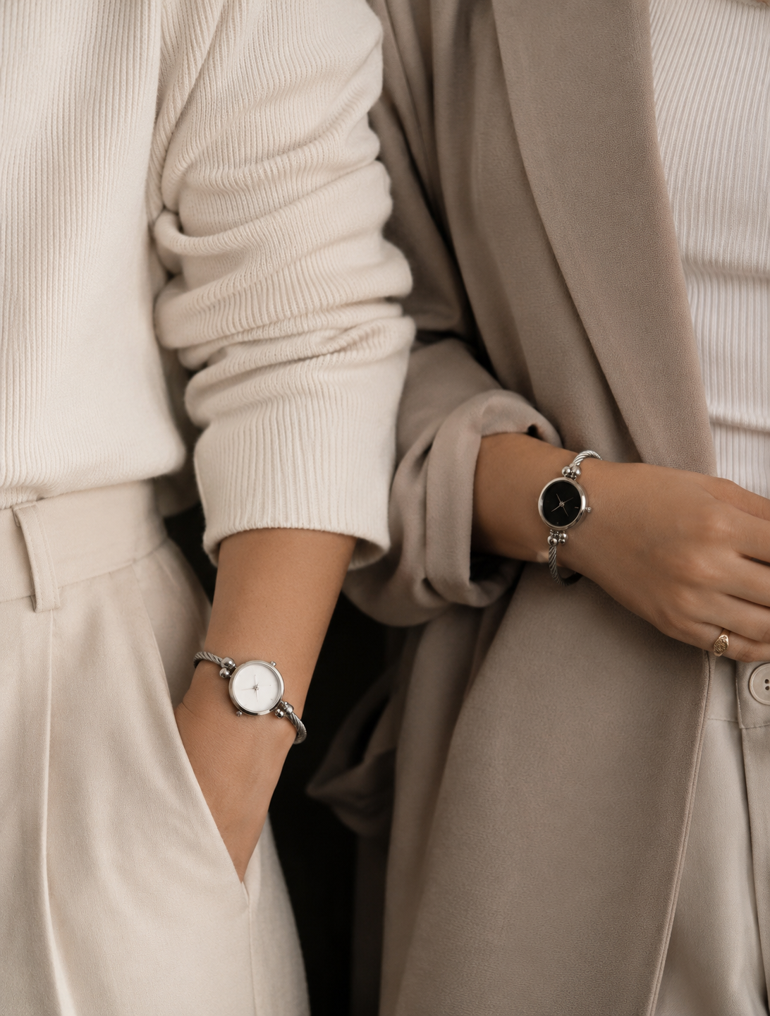 Moon Dream – Coffret Duo Montres Femme Bracelet Doré | Quartz Élégant