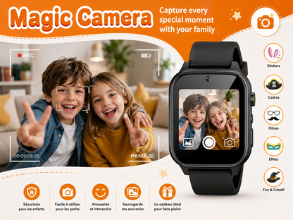 Moon Dream – Montre Connectée Enfant 5-12 Ans | 26 Jeux, Appareil Photo & MP3