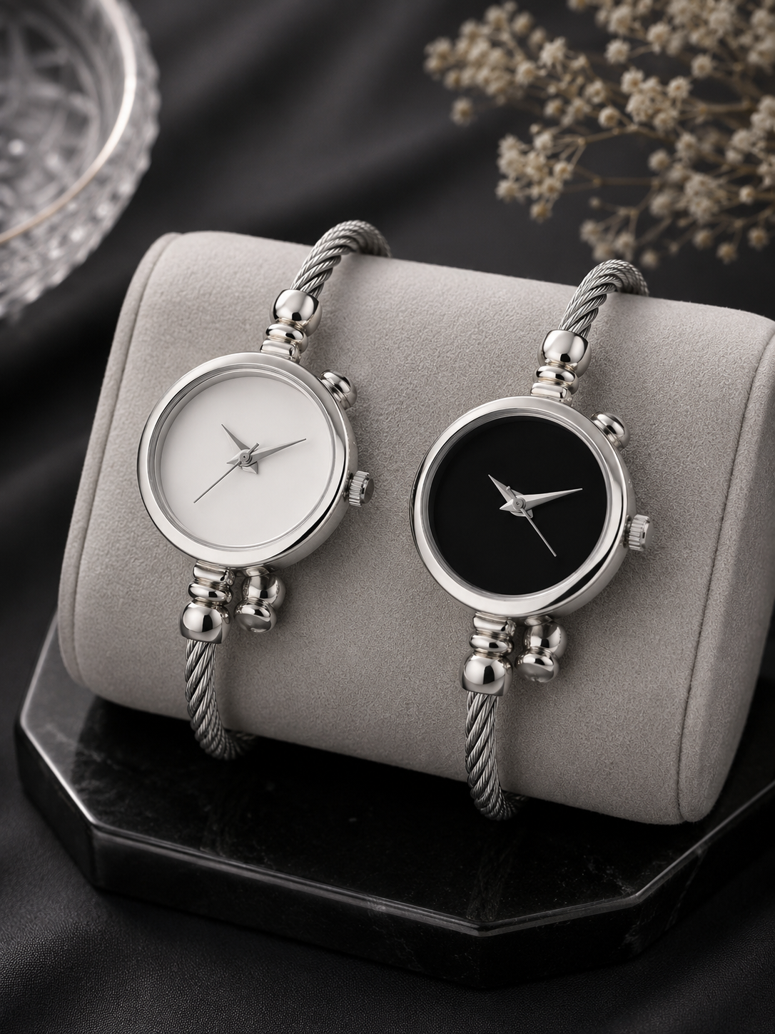 Moon Dream – Coffret Duo Montres Femme Bracelet Doré | Quartz Élégant