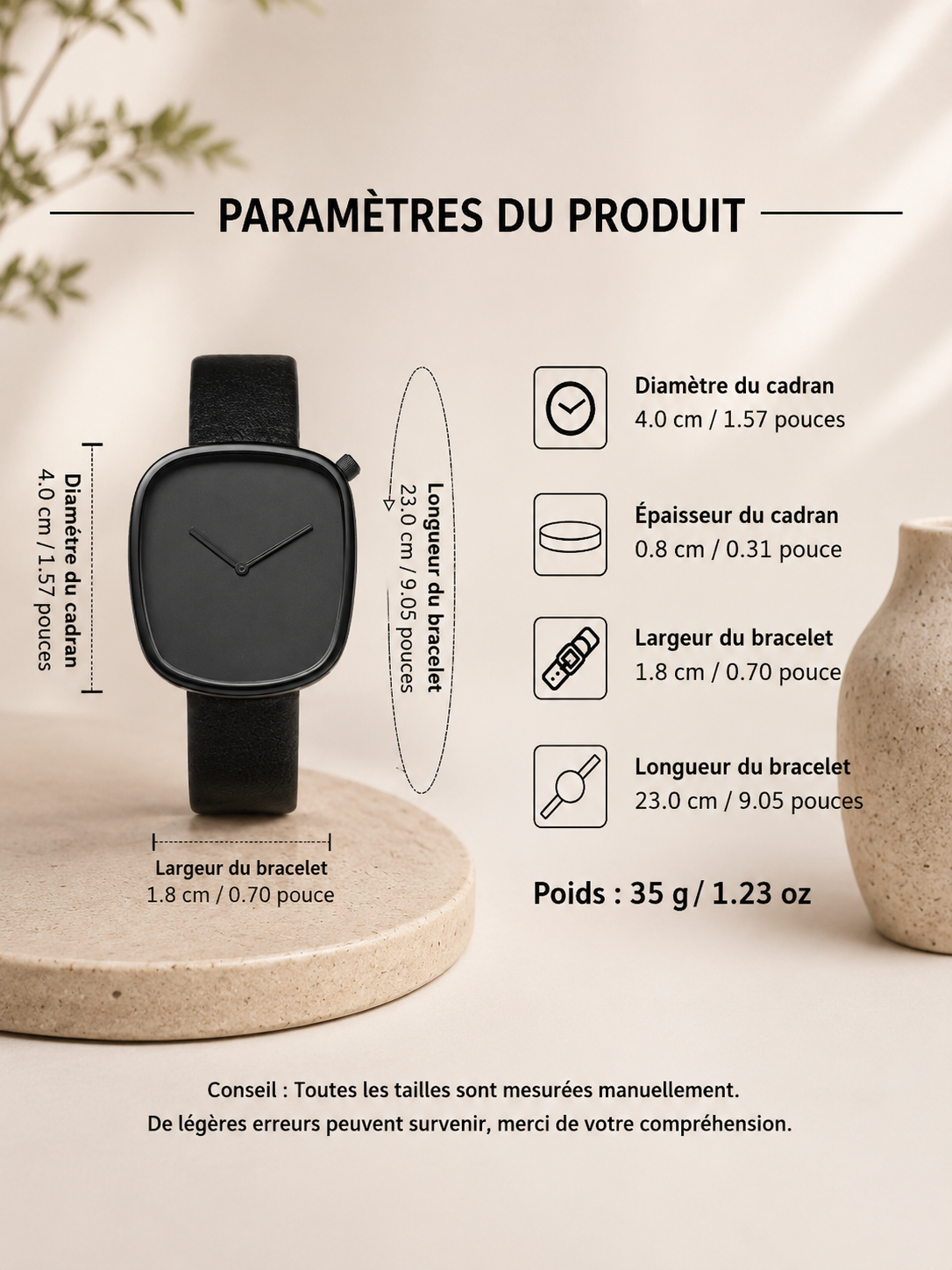 Montre femme élégante au design minimaliste | Moon Dream