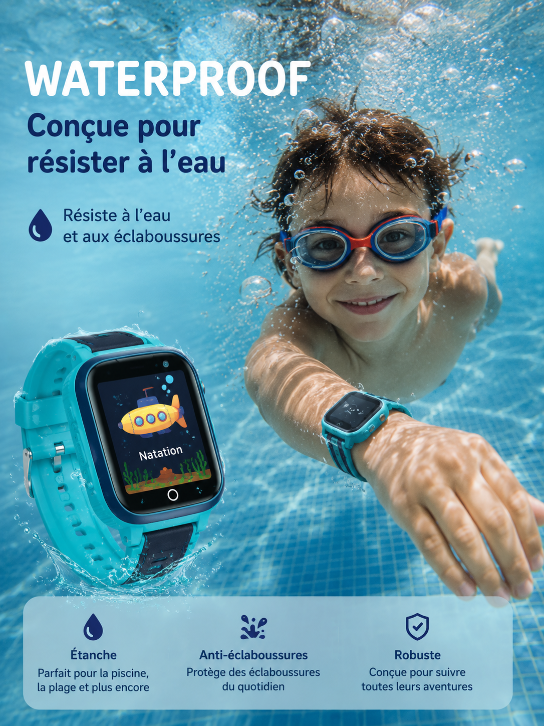 Moon Dream Kids Watch LT21 — Montre Connectée 4G Enfant | GPS | Appel Vidéo | SOS | IP67