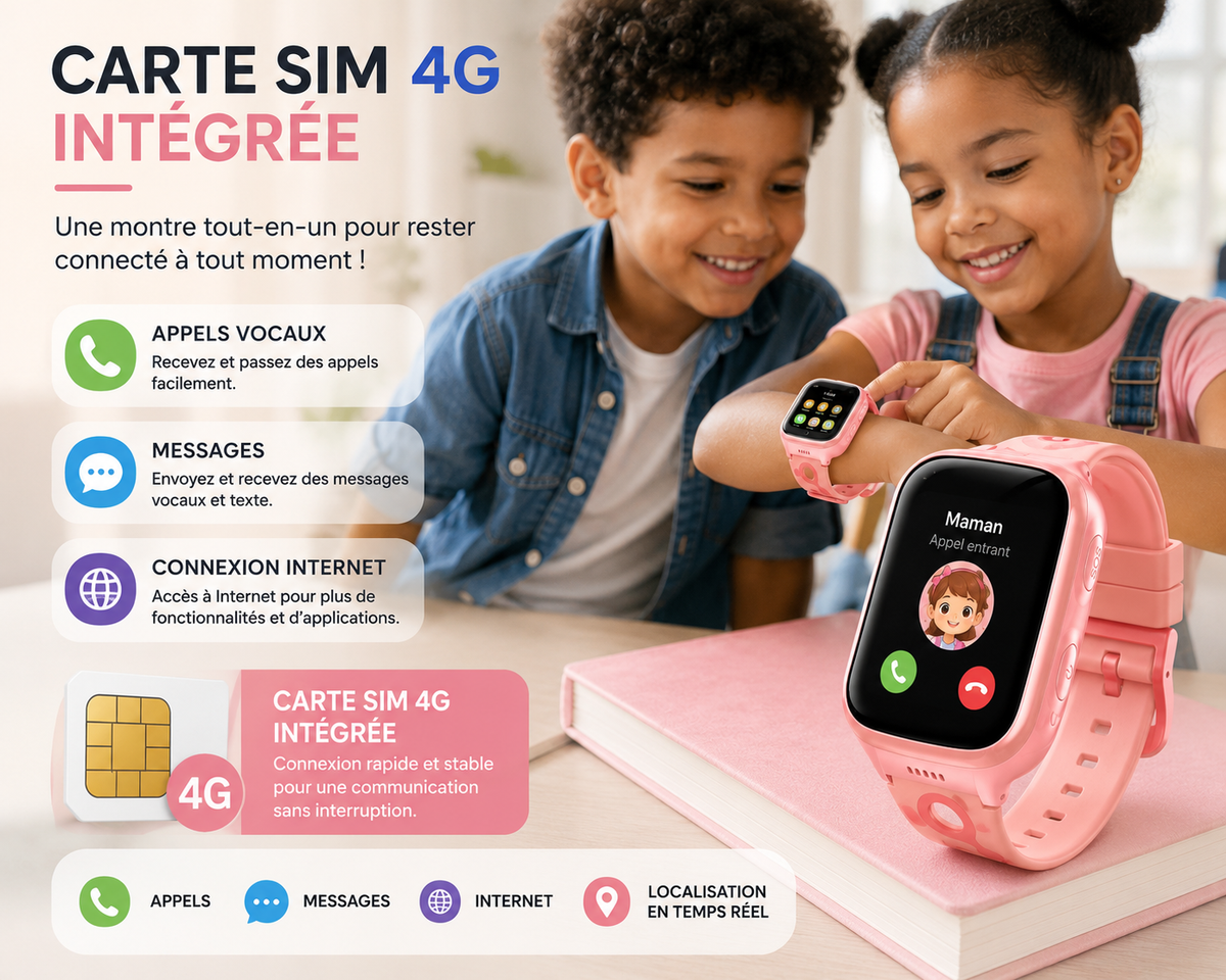 Moon Dream KidWatch 4G — Montre Connectée Enfant GPS & Appel Vidéo