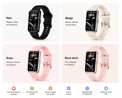 Moon Dream – Montre Connectée Femme & Homme | Écran HD, 100+ Sports, Suivi Santé 24h
