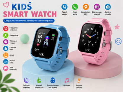 Moon Dream – Montre Connectée Enfant GPS SOS | Appel Vidéo HD, Carte SIM & Écouteurs