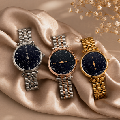Moon Dream – Montre Femme Cadran Ciel Étoilé | Quartz Japonais, Bracelet Acier Luxe