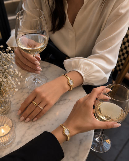 Moon Dream – Montre Femme Mini Luxe Or | Automatique, Verre Saphir, Chiffres Romains