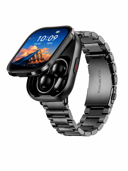 Moon Dream – Montre Connectée 2-en-1 + Écouteurs Open-Back | Écran HD 2,01", Appel Bluetooth, 15 Jours