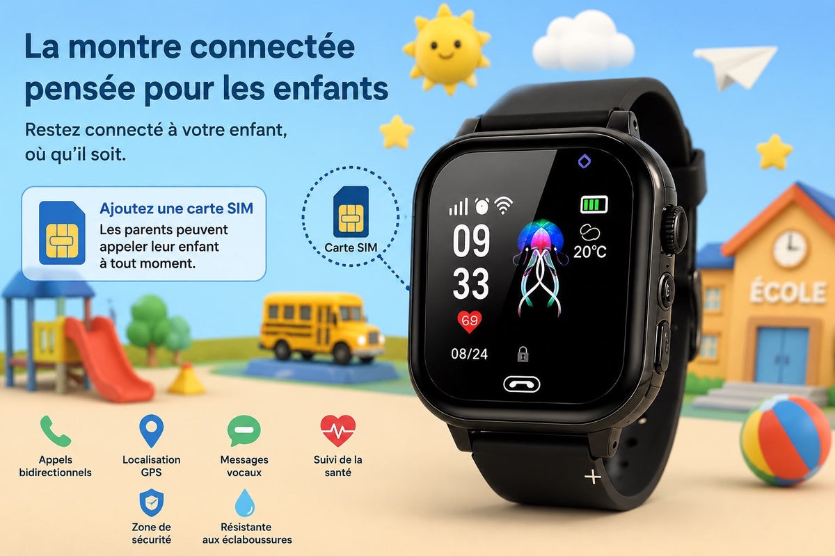 Moon Dream – Montre Connectée Enfant GPS & SOS | Carte SIM, Appels & Caméra 13 MP