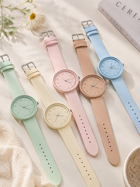 Montre Quartz Fashion adolescente – Bracelet Silicone Coloré | Moon Dream